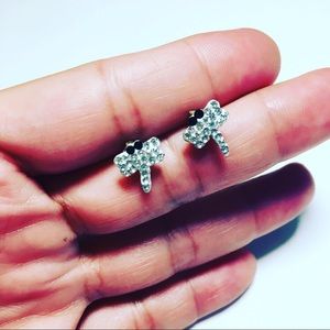 Fine Silver 950  Earrings & Strass aplications New